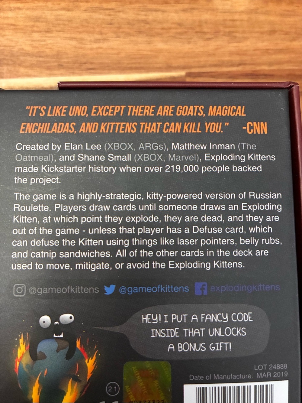 Exploding Kittens Original Edition Card Game Complete in Excellent Condition - Picture 3 of 4